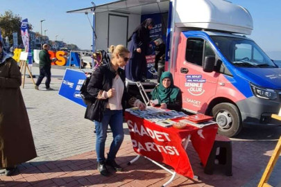 Bursa Mudanya'da 'Saadet'li kadınlardan farkındalık standı